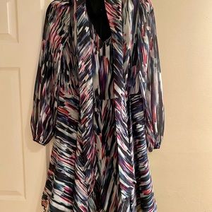 Silk Betsy Johnson multi-colored A-line dress. Size 8